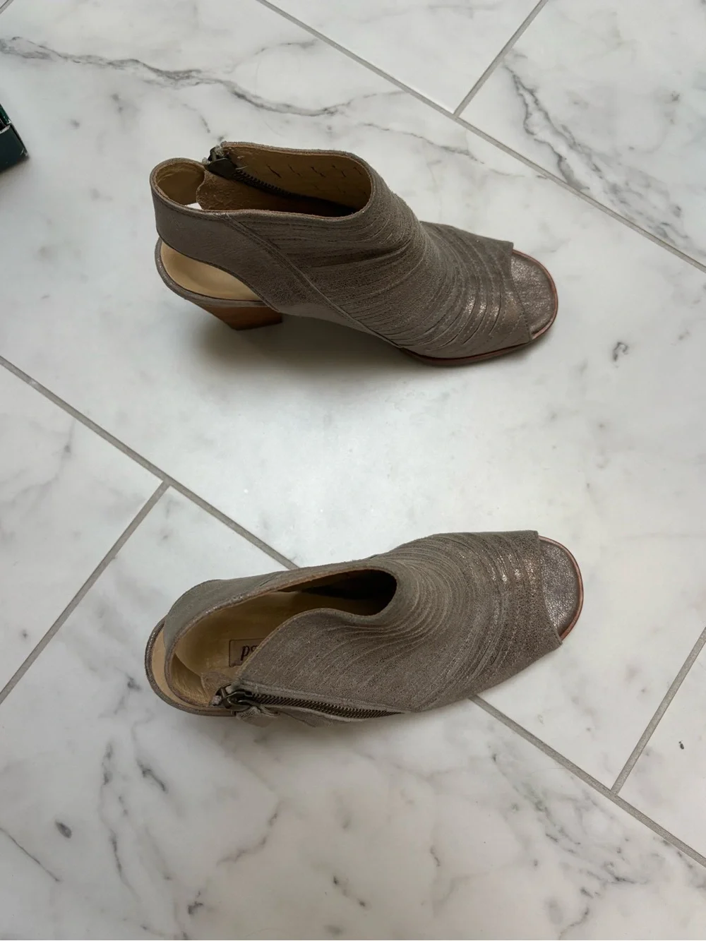 Paul Green Taupe Peep-Toe Booties - Taupe